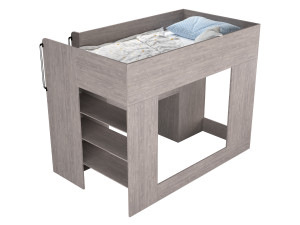 Horizon King Single Loft Bed with Shelves 3D Модель