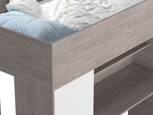Horizon King Single Loft Bed with Shelves 3D Модель