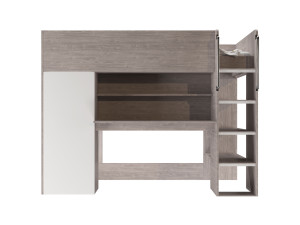 Horizon King Single Loft Bed with Shelves 3D Модель