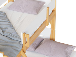 Irvine Single-Over-Double Rubberwood Bunk Bed 3D-Modell