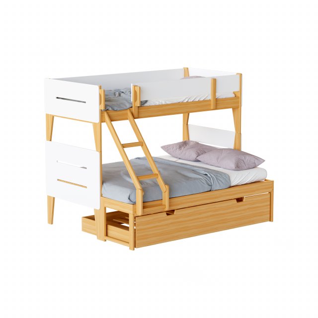 Irvine Single-Over-Double Rubberwood Bunk Bed 3D-Modell .c4d .max .obj .3ds .fbx .stl .blend 