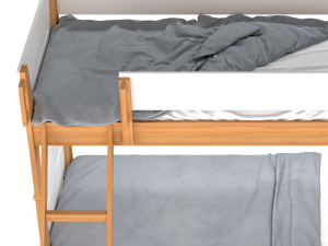 Irvine Single-Over-Double Rubberwood Bunk Bed 3D-Modell
