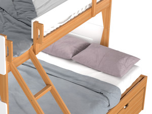 Irvine Single-Over-Double Rubberwood Bunk Bed 3D-Modell