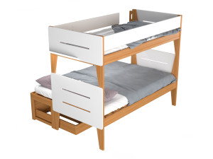 Irvine Single-Over-Double Rubberwood Bunk Bed 3D-Modell