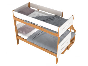 Irvine Single-Over-Double Rubberwood Bunk Bed 3D-Modell