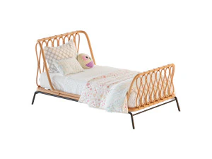 Детская двуспальная кровать из ротанга с двумя односпальными кроватями 3D Модель