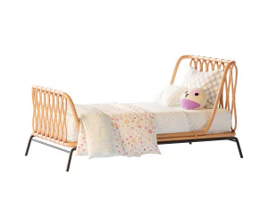 Cama de solteiro infantil em vime Modelo 3D