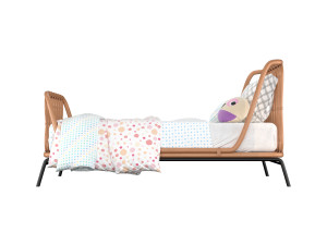 Rattan Kids Twin Bed 3D मॉडल