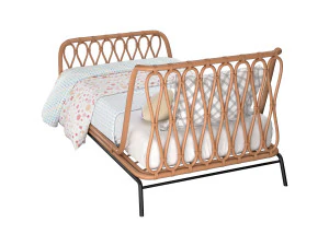 Cama de solteiro infantil em vime Modelo 3D