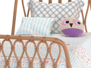 Rattan Kids Twin Bed 3D मॉडल