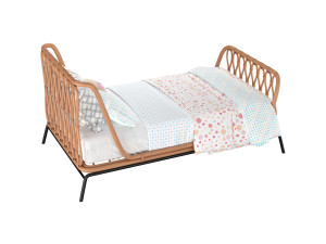 Rattan Kids Twin Bed 3D मॉडल