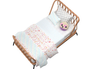 Rattan Kids Twin Bed 3D मॉडल