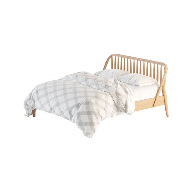 Bodie Oak Wood Spindle Kids Queen Bed Model 3D .c4d .max .obj .3ds .fbx .stl .blend 