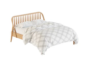 Bodie Oak Wood Spindle Kids Queen Bed 3D Model