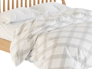 Bodie Oak Wood Spindle Kids Queen Bed Model 3D
