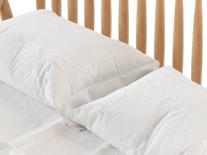 Bodie Oak Wood Spindle Kids Queen Bed Model 3D