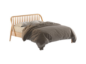 Bodie Oak Wood Spindle Kids Queen Bed Model 3D
