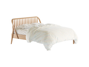 Bodie Oak Wood Spindle Kids Queen Bed Model 3D