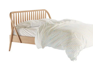 Bodie Oak Wood Spindle Kids Queen Bed 3D Model