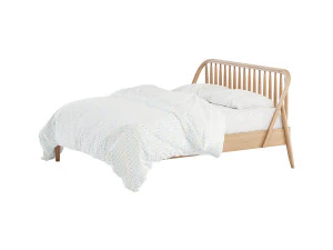 Bodie Oak Wood Spindle Kids Queen Bed 3D Model