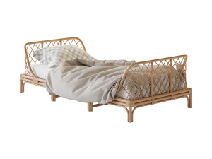 Katsuki Rattan Bed 3D-Modell