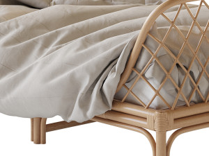 Katsuki Rattan Bed 3D मॉडल