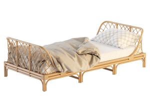 Katsuki Rattan Bed 3D मॉडल