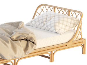 Katsuki Rattan Bed 3D मॉडल