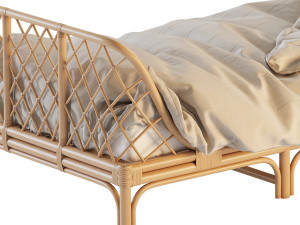 Katsuki Rattan Bed 3D मॉडल