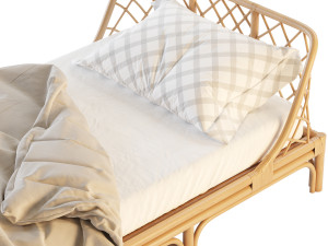 Katsuki Rattan Bed 3D मॉडल