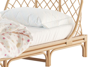 Katsuki Rattan Bed 3D मॉडल