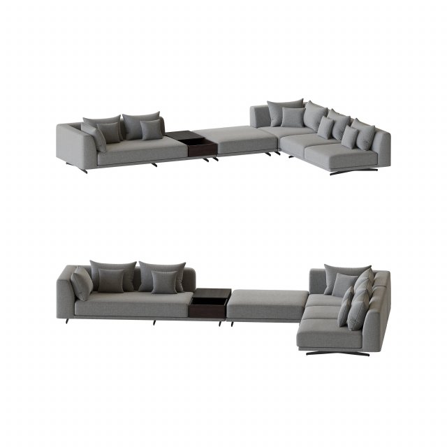 Endless sofa 3 3D Модель .c4d .max .obj .3ds .fbx .stl .blend 