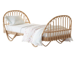 Malu Vintage Rattan Bed 3Dモデル