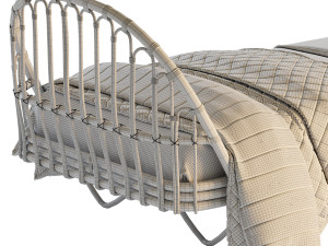 Malu Vintage Rattan Bed 3Dモデル