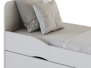 Bed for teenagers Furniture Formula Delta 3D Model