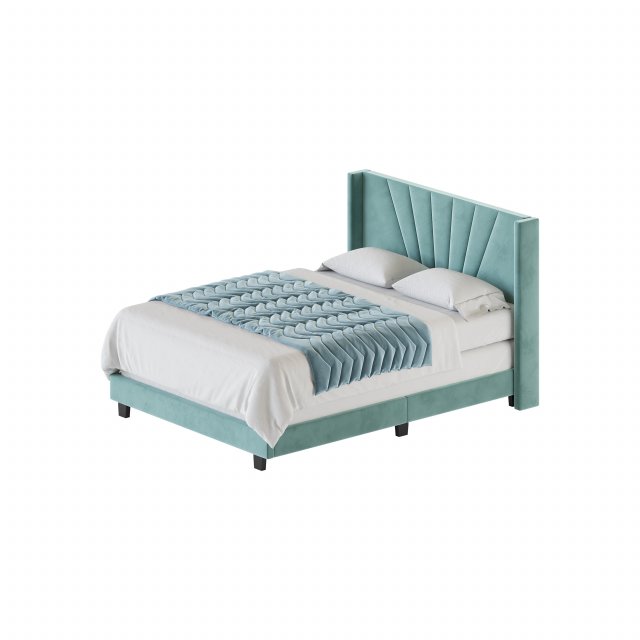 Boyd Sleep Valencia Velvet Upholstered Platform Bed 3D Modell .c4d .max .obj .3ds .fbx .stl .blend 