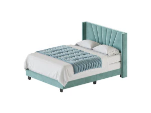 Cama con plataforma tapizada en terciopelo Boyd Sleep Valencia Modelo 3D