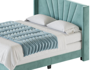 Boyd Sleep Valencia Velvet Upholstered Platform Bed 3D Modell