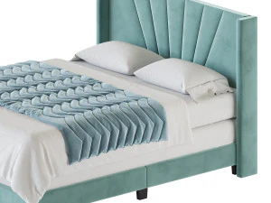 Boyd Sleep Valencia Velvet Upholstered Platform Bed 3D Model