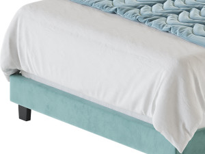 Boyd Sleep Valencia Velvet Upholstered Platform Bed 3D Modell