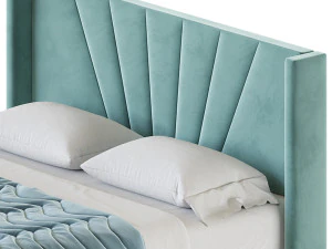 Boyd Sleep Valencia Velvet Upholstered Platform Bed 3D Model