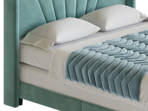 Boyd Sleep Valencia Velvet Upholstered Platform Bed 3D Model