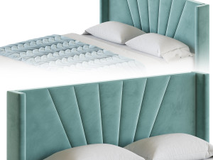 Boyd Sleep Valencia Velvet Upholstered Platform Bed 3D Modell