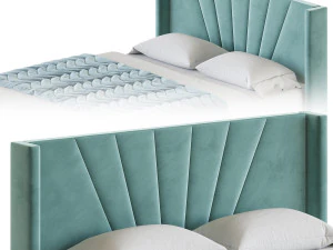 Boyd Sleep Valencia Velvet Upholstered Platform Bed 3D Model