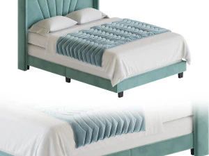 Boyd Sleep Valencia Velvet Upholstered Platform Bed 3D Model