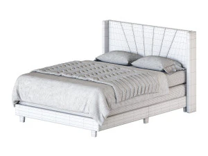 Boyd Sleep Valencia Velvet Upholstered Platform Bed 3D Model