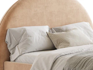 Desirae Flannelette Round Shaped Headboard Bed Frame King 3D Model