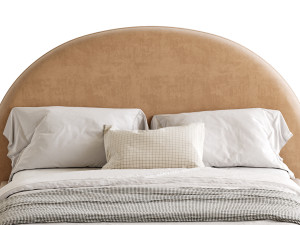 Desirae Flannelette Round Shaped Headboard Bed Frame King Modelo 3D
