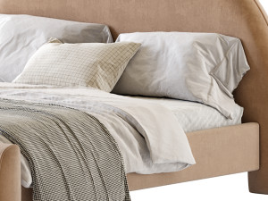 Desirae Flannelette Round Shaped Headboard Bed Frame King Modelo 3D
