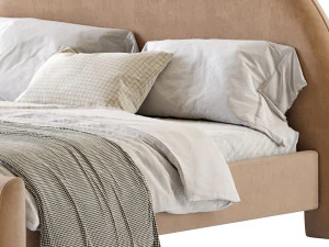 Desirae Flannelette Round Shaped Headboard Bed Frame King 3D Model